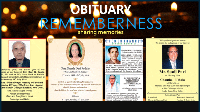 Obituary Ad, obituary meaning, obituary sample.